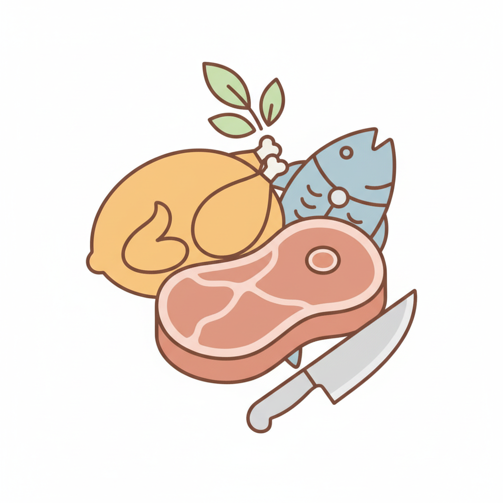 Chicken, Meat & Fish